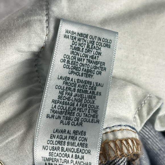 Frame Le Piper Jeans Womens 26 Blue Sky Cropped Mid Rise Rigid Cotton Distressed - Picture 16 of 16